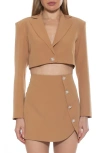 Alexia Admor Jane Cropped Long Sleeve Jacket In Nude