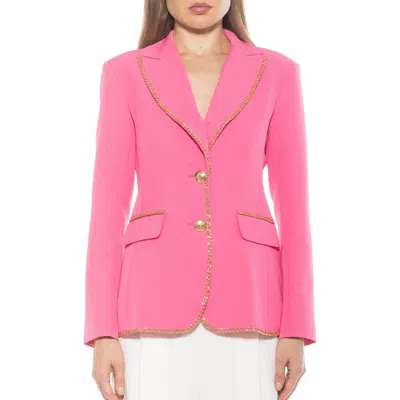 Alexia Admor Janet Chain Trim Blazer In Hot Pink