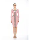 Alexia Admor Janet Long Sleeve Ribbed Sweater Dress In Pink