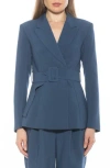 Alexia Admor Janna Longline Blazer In Navy