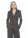 Alexia Admor Janna Plaid Blazer In Yellow
