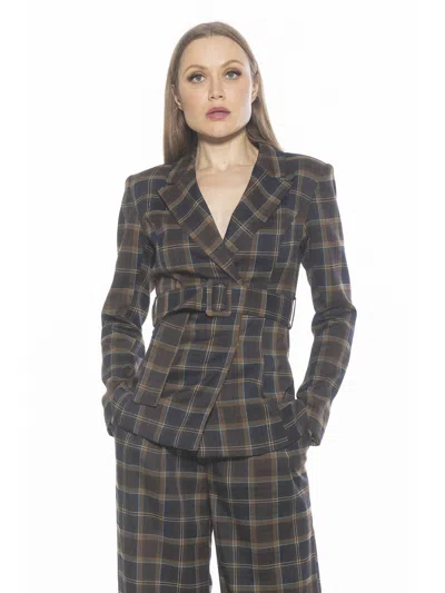 Alexia Admor Janna Plaid Blazer In Yellow