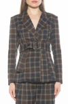 Alexia Admor Janna Blazer In Brown Plaid
