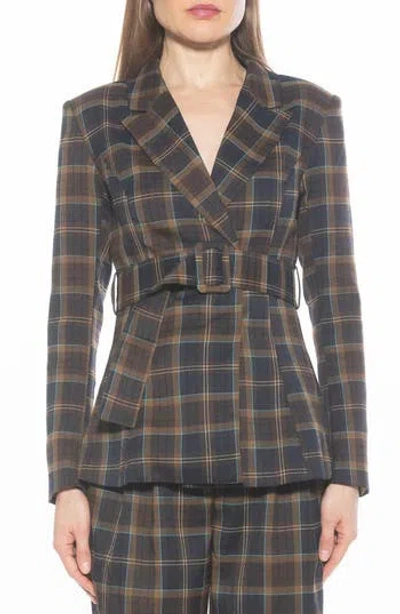 ALEXIA ADMOR ALEXIA ADMOR JANNA PLAID LONGLINE BLAZER