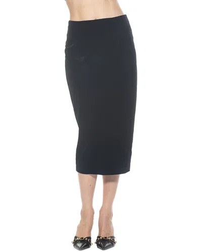 Alexia Admor Jayden Velvet Midi Skirt In Black