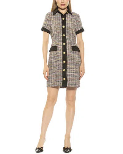 Alexia Admor Jenni Tweed Shirtdress In Black Stripe
