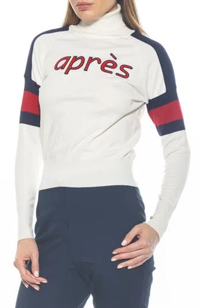Alexia Admor Jenni Ski Turtleneck Sweater In Ivory/navy