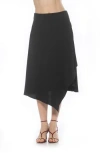 Alexia Admor Jess Asymmetric Midi Skirt In Black