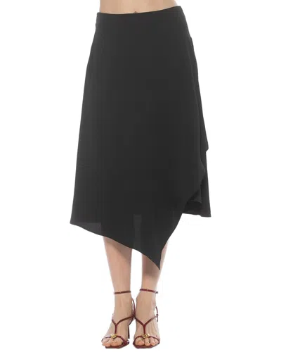 Alexia Admor Jess Asymmetric Midi Skirt In Black