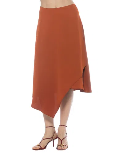 Alexia Admor Jess Asymmetric Midi Skirt In Orange