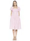 Alexia Admor Jessi Puff Sleeve Midi Dress In Pink