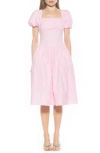 Alexia Admor Jessi Puff Sleeve Midi Dress In Pink