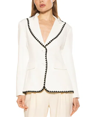 Alexia Admor Contrast Embroidered Blazer In Ivory