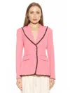 Alexia Admor Contrast Embroidered Blazer In Pink