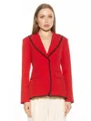 Alexia Admor Contrast Embroidered Blazer In Red