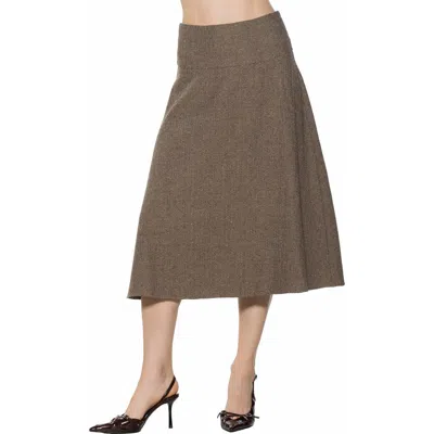Alexia Admor Jill A-line Skirt In Brown