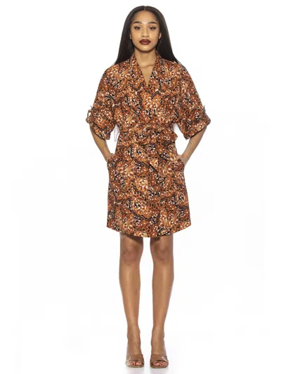 Alexia Admor June Wrap Dress In Brown