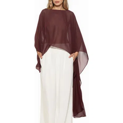 Alexia Admor Junia Cover-up High-low Chiffon Top In Burgundy