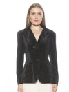 Alexia Admor Women's Kai Studded Velvet Blazer In Black