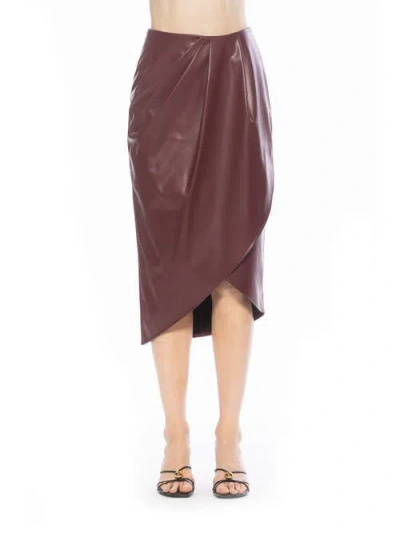 Alexia Admor Kai Vegan Leather Skirt In Burgundy