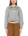 Alexia Admor Kario Crop Polo Sweatshirt In Gray