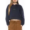 Alexia Admor Kario Crop Polo Sweatshirt In Blue
