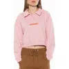 Alexia Admor Kario Crop Polo Sweatshirt In Pink