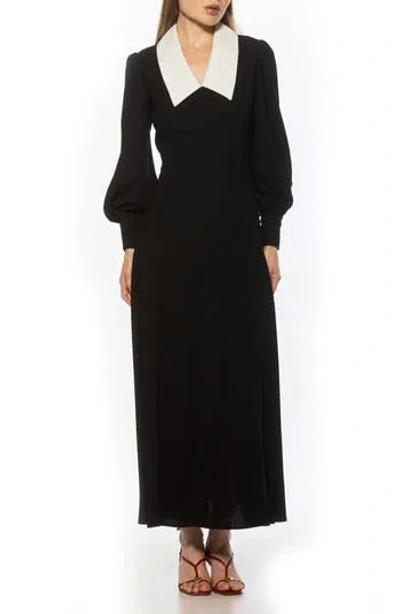 Alexia Admor Kate Collared Long Sleeve Maxi Dress In Black
