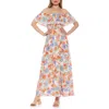 Alexia Admor Katya Off The Shoulder Maxi Dress In White/orange Multi