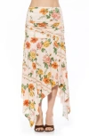 Shop Alexia Admor Kennedy Ruched Slit Maxi Skirt In Vintage Florals