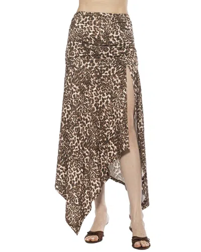 Alexia Admor Kennedy Ruched Slit Maxi Skirt In Leopard