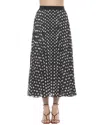 Alexia Admor Kesia Midi Chiffon Pleated Skirt In Black