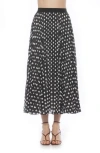 Alexia Admor Kesia Midi Chiffon Pleated Skirt In Black