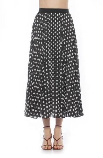 Alexia Admor Kesia Midi Chiffon Pleated Skirt In Black
