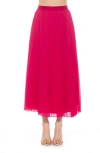 Alexia Admor Kesia Midi Chiffon Pleated Skirt In Pink