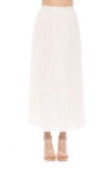 Alexia Admor Kesia Midi Chiffon Pleated Skirt In White