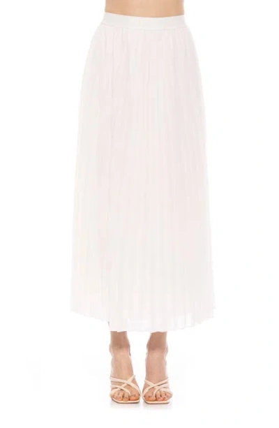 Alexia Admor Kesia Midi Chiffon Pleated Skirt In White