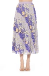 Alexia Admor Kesia Midi Chiffon Pleated Skirt In Lilac Multi