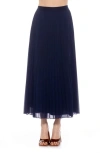 Alexia Admor Kesia Midi Chiffon Pleated Skirt In Navy