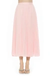 Alexia Admor Kesia Midi Chiffon Pleated Skirt In Pink