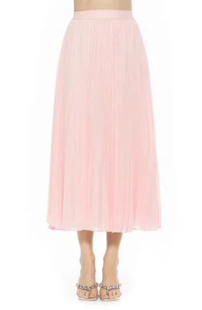 Alexia Admor Kesia Midi Chiffon Pleated Skirt In Pink
