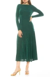 Alexia Admor Khaite Long Sleeve Midi Dress In Emerald