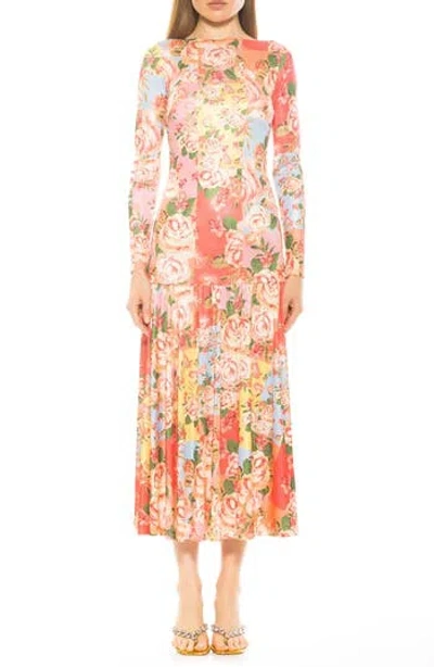 Alexia Admor Khaite Long Sleeve Midi Dress In Floral Multi