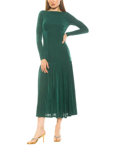 Alexia Admor Khaite Long Sleeve Midi Dress In Emerald