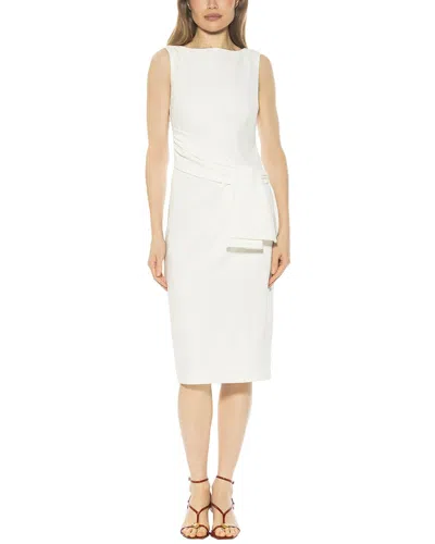Alexia Admor Kiara Boatneck Bow Waist Sheath Dress In White