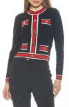Alexia Admor Kiley Stripe Crop Sweater In Black