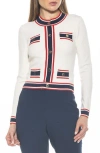 Alexia Admor Kiley Stripe Crop Sweater In White