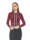 Alexia Admor Kiley Stripe Crop Sweater In Red