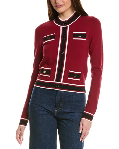 Alexia Admor Kiley Stripe Crop Sweater In Red