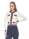 Alexia Admor Kiley Stripe Crop Sweater In White